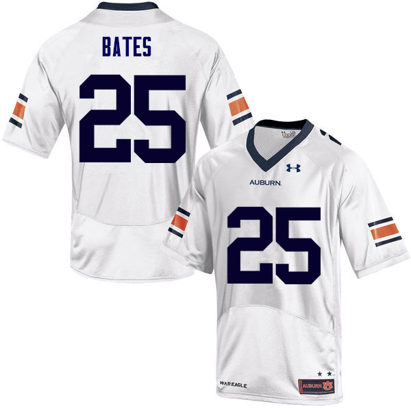 Men's Auburn Tigers #25 Daren Bates White College Stitched Football Jersey